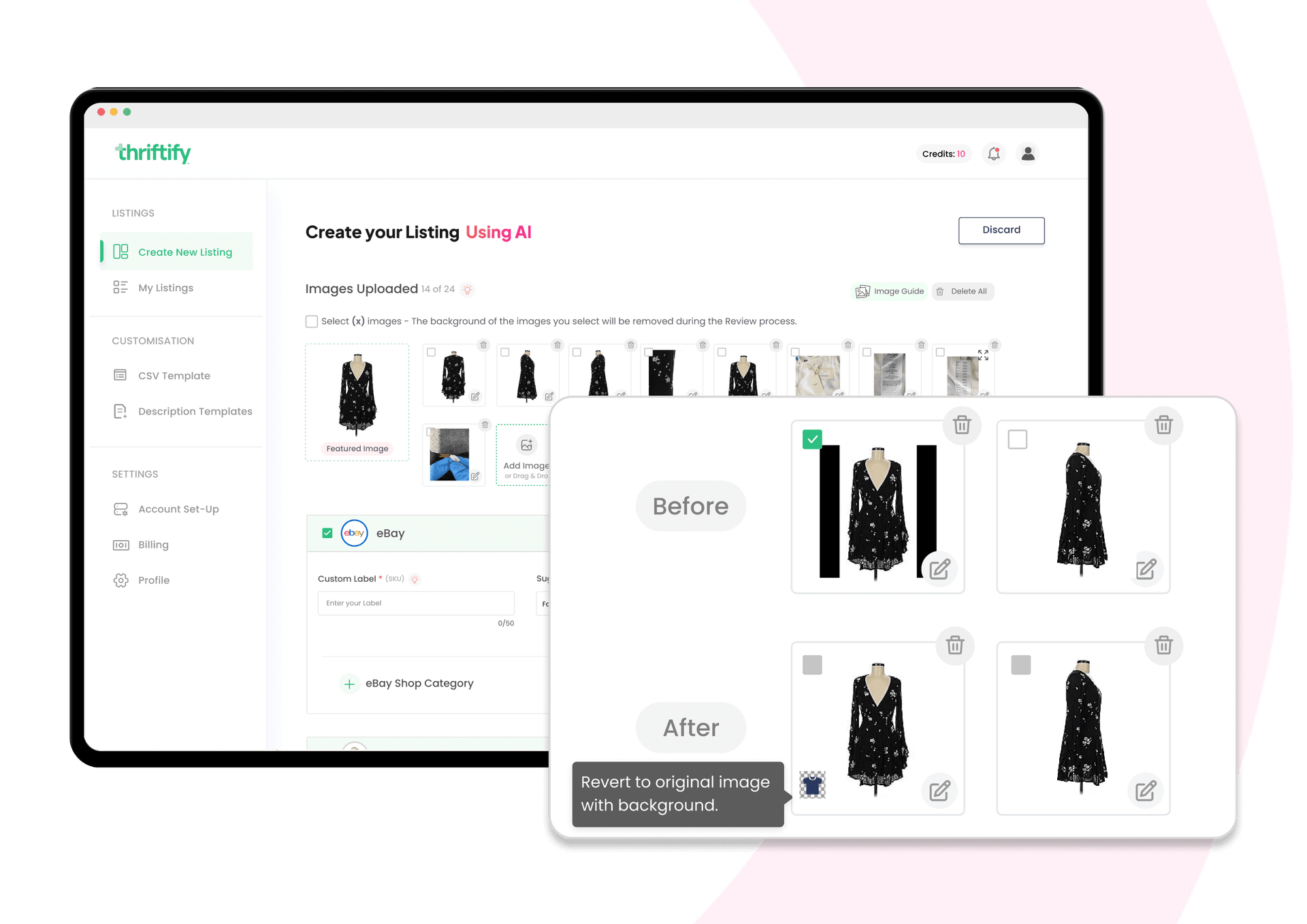Thriftify platform screenshot