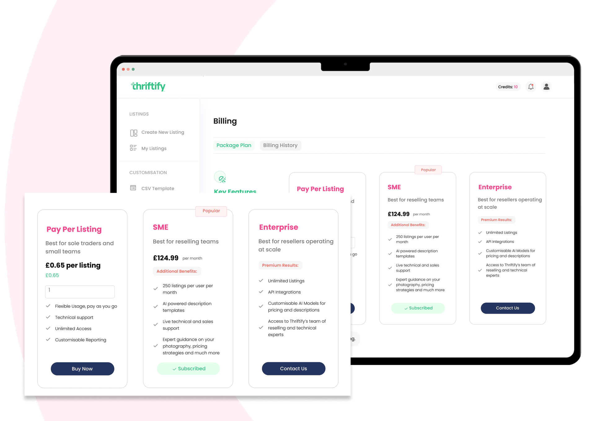 Thriftify platform screenshot