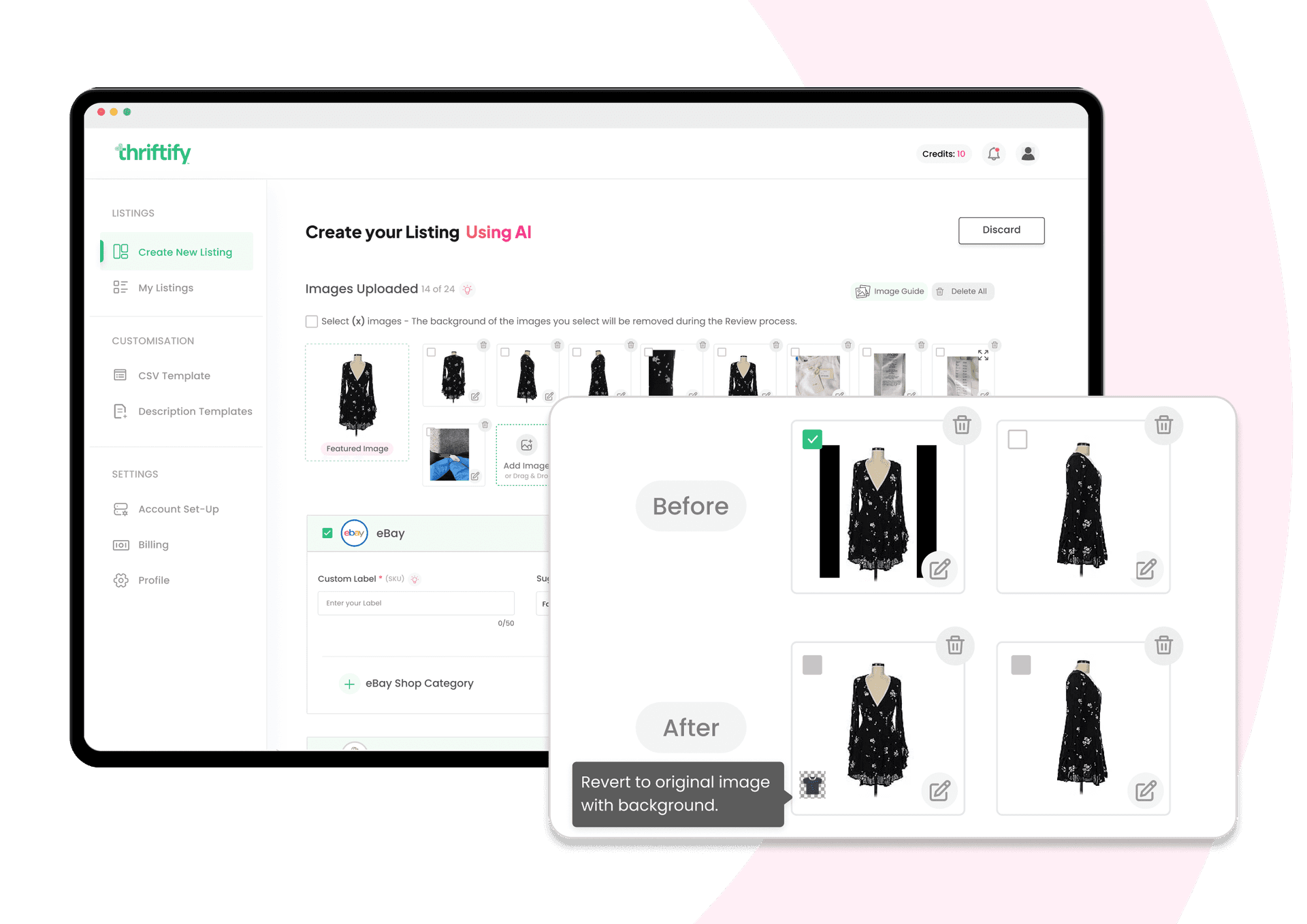 Thriftify platform screenshot