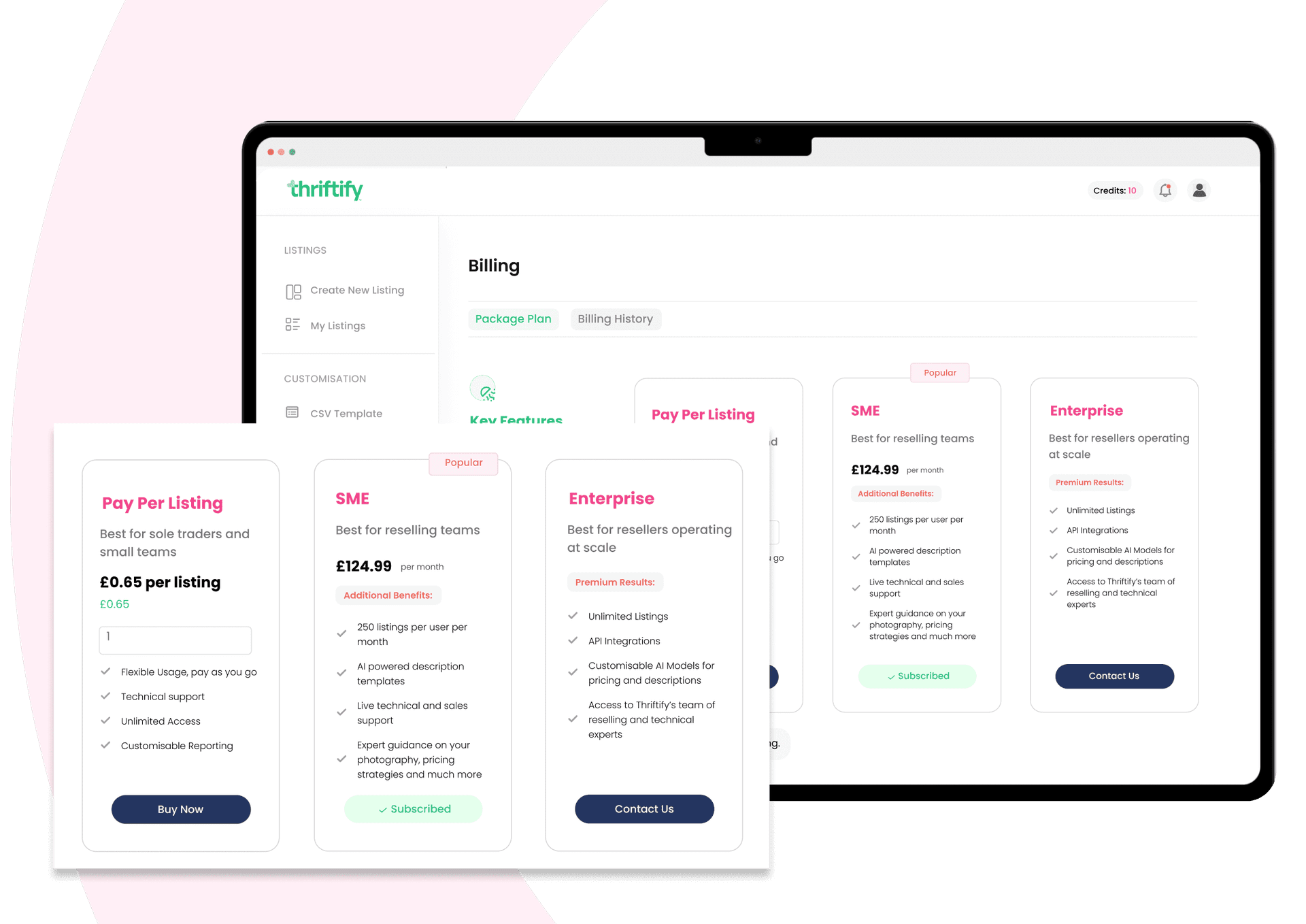 Thriftify platform screenshot