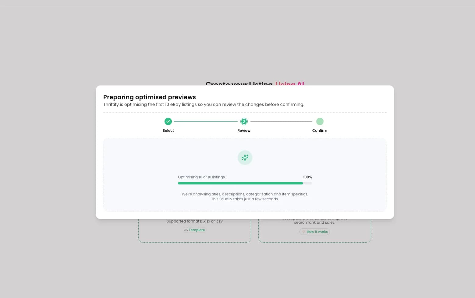 Bulk operations dashboard with batch progress, throughput, and errors