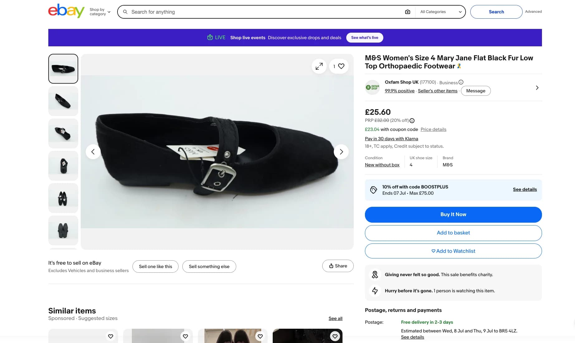 AI-improved designer footwear listing screenshot with highlighted differences.