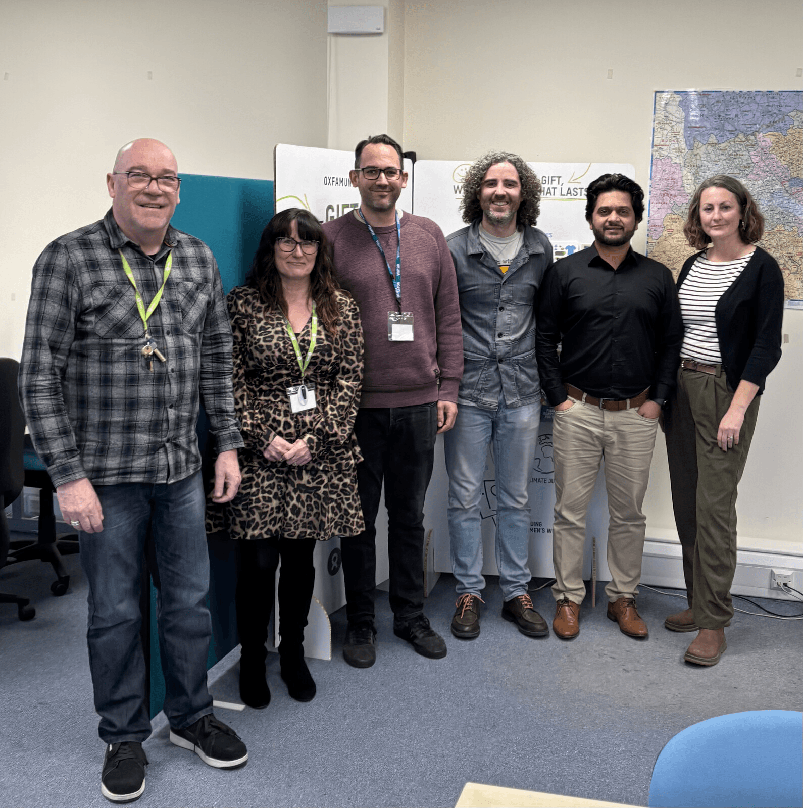The combined Thriftify and Oxfam GB project team at the Oxfam GB office.